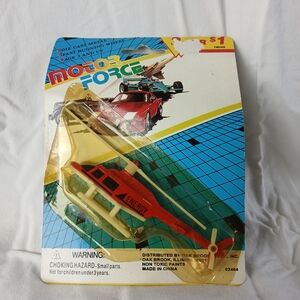 NIP New In Package Vintage Motor Force Die-cast Metal Helicopter